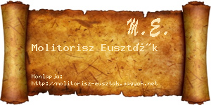 Molitorisz Euszták névjegykártya